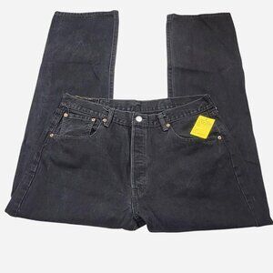 Vintage Levi's 501 Black Denim Jeans | Button Fly | Straight Leg | W38 L34
